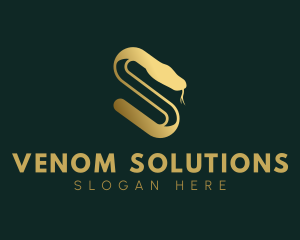 Venom - Elegant Serpent Letter S logo design