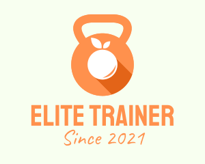 Orange Kettlebell Fruit logo design