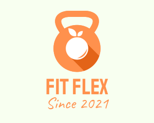 Fitness - Orange Kettlebell Fruit logo design