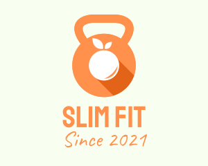 Orange Kettlebell Fruit logo design