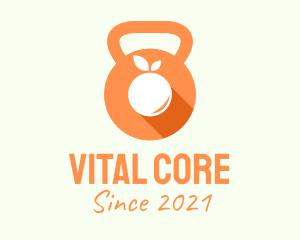Core - Orange Kettlebell Fruit logo design