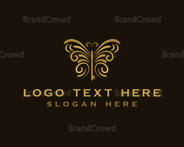 Stylish Butterfly Key Logo