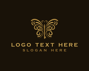 Locksmith - Stylish Butterfly Key logo design