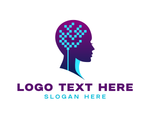 Technology - Pixel Technology Head logo design