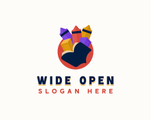 Open Book Child Learning logo design