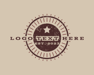 Sheriff - Rustic Western Sunrays logo design
