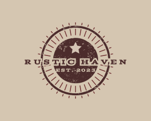 Rustic Western Sunray logo design