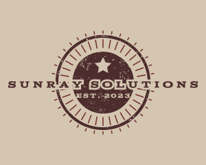 Rustic Western Sunray logo design