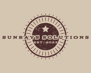 Rustic Western Sunray logo design