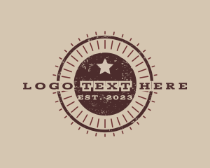 Meatshop - Rustic Western Sunrays logo design