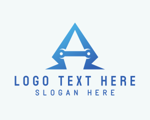 Blue - Repair Letter A logo design