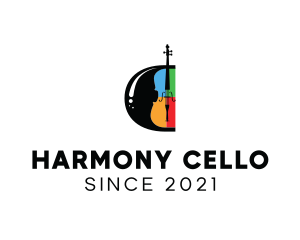 Cello - Music Violin Instrument logo design