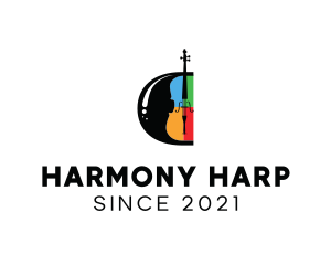 Harp - Music Violin Instrument logo design