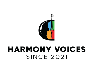 Choir - Music Violin Instrument logo design