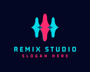 Remix - Music Level Soundsystem logo design