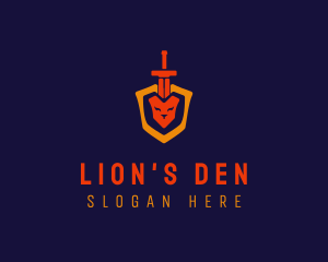 Lion Sword Shield logo design