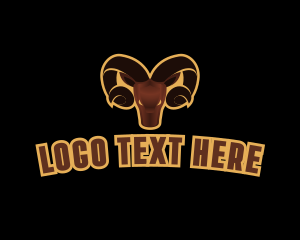 Bronze - Ram Animal Horn logo design