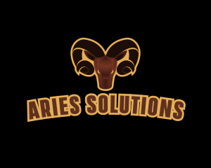 Aries - Ram Animal Horn logo design