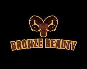 Bronze - Ram Animal Horn logo design