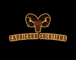 Capricorn - Ram Animal Horn logo design