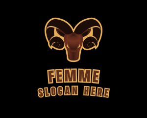 Ram Animal Horn logo design