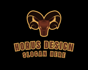 Ram Animal Horn logo design