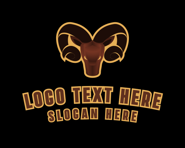 Animal - Ram Animal Horn logo design