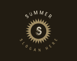 Grunge Summer Sun logo design