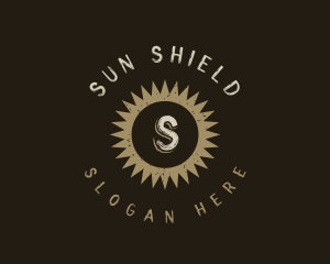 Grunge Texture Sun logo design