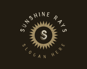 Rays - Grunge Texture Sun logo design