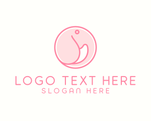 African - Feminine Round Elephant logo design