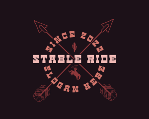 Horseback - Cowboy Arrow Brand logo design