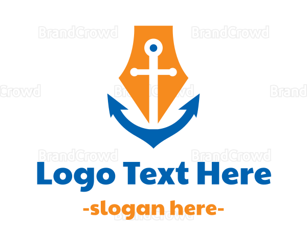 Maritime Ocean Anchor Logo