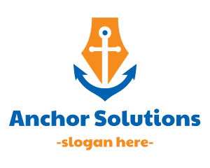 Maritime Ocean Anchor logo design