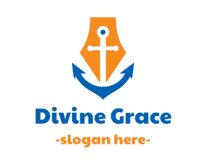 Jesus - Maritime Ocean Anchor logo design
