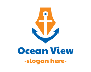 Maritime Ocean Anchor logo design