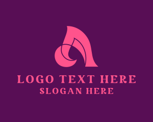 Inverted - Feminine Petal Letter A logo design