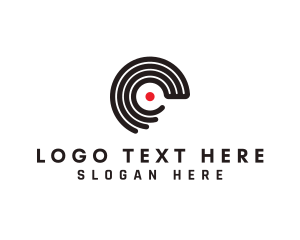 Music Studio - Vinyl Disc Letter C logo design