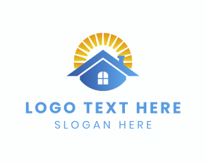 Land Developer - Residential House Sunrise logo design