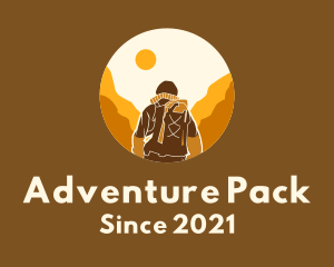 Backpack - Mountain Climbing Trek Hike logo design