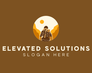 Mountain Climbing Trek Hike logo design