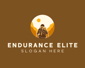 Mountain Climbing Trek Hike logo design