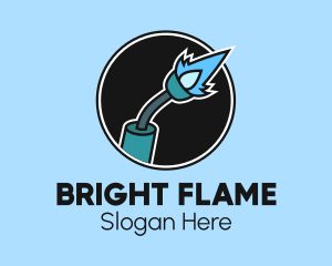 Lighter - Round Blowtorch Badge logo design