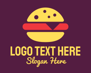 Lunch - Fast Food Burger Hamburger logo design