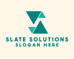 Green Triangle Letter S  logo design