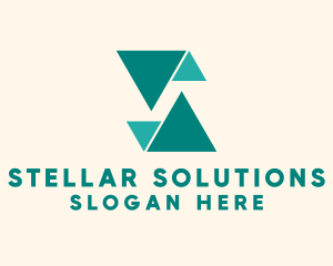 Green Triangle Letter S  logo design