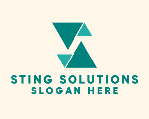 Green Triangle Letter S  logo design