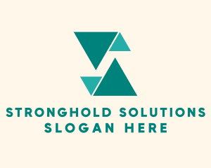 Green Triangle Letter S  logo design