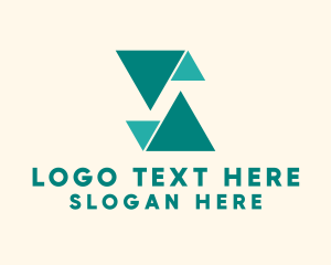 Triangle - Green Triangle Letter S logo design