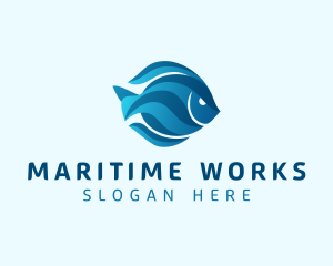 Ocean Aquatic Fish logo design